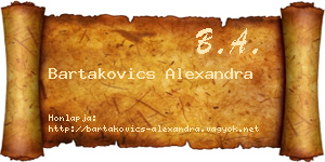 Bartakovics Alexandra névjegykártya